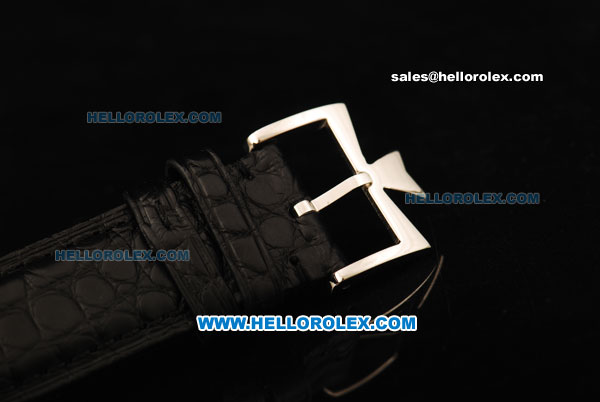 Vacheron Constantin Patrimony Swiss ETA 2836 Automatic Movement Steel Case with Diamond Markers/Bezel and Black Leather Strap - Click Image to Close